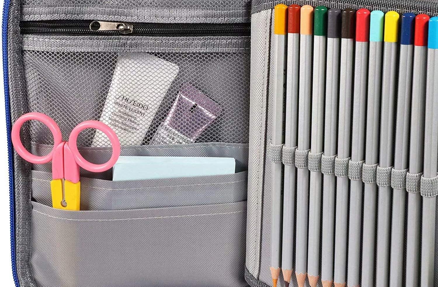 WINSHEA Pencil Case 72 Slots Large Capacity Pencil Holder Wrap Pouch Bag Coloring Pencils Organizer for Student Boys Girls and Artists (Dark Blue) - Image 4