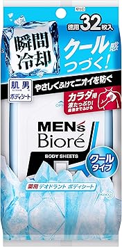 Amazon メンズビオレ 薬用デオドラントボディシート クール 32枚 メンズビオレ デオドラントボディシート 通販