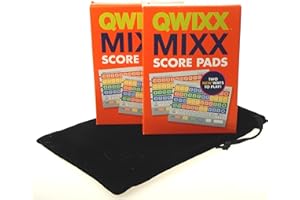 QWIXX Mixx 2 Replacement Score Pad Boxes Bundle - 400 Score Sheets (Score Cards) - Bonus Hickoryville Velour Storage Bag