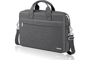 Ferkurn Laptop Bag Case Women Men Computer Bag for HP Envy Pavilion Omen/LG Gram/MSI/Dell Inspiron XPS/Lenovo Thinkpad/ASUS/Acer, Shoulder Strap Carrying Briefcase Messenger Bag, Grey, 15 15.6 Inch
