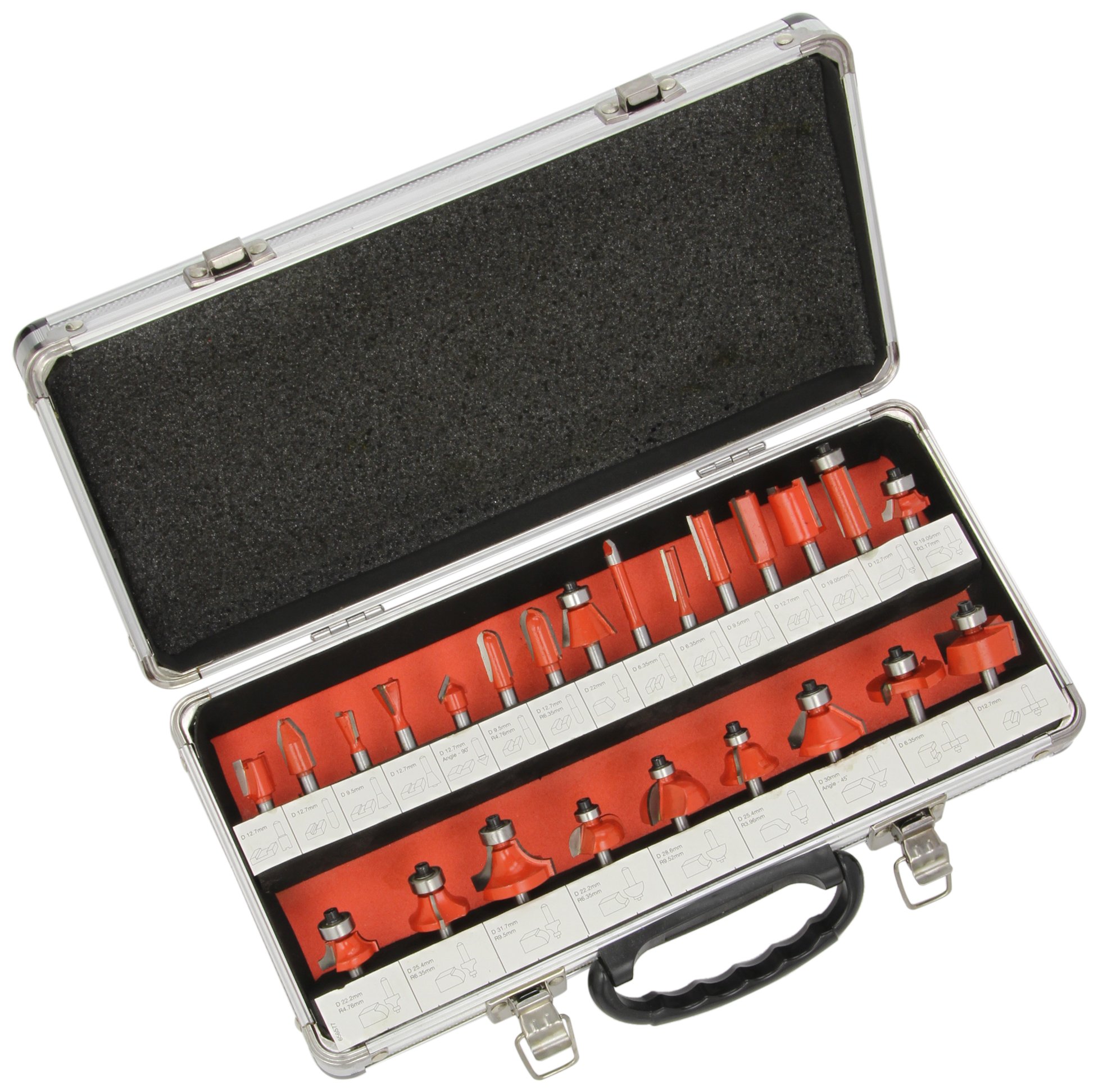 Silverline 656577 1/4" TCT Router Bit Set 24pce 1/4"