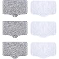 ScrubWiz 6 Pack Replacement Steam Mop Pads, Washable and Reusable, 2 Material Types Accessories Compatible With Steamer Mop