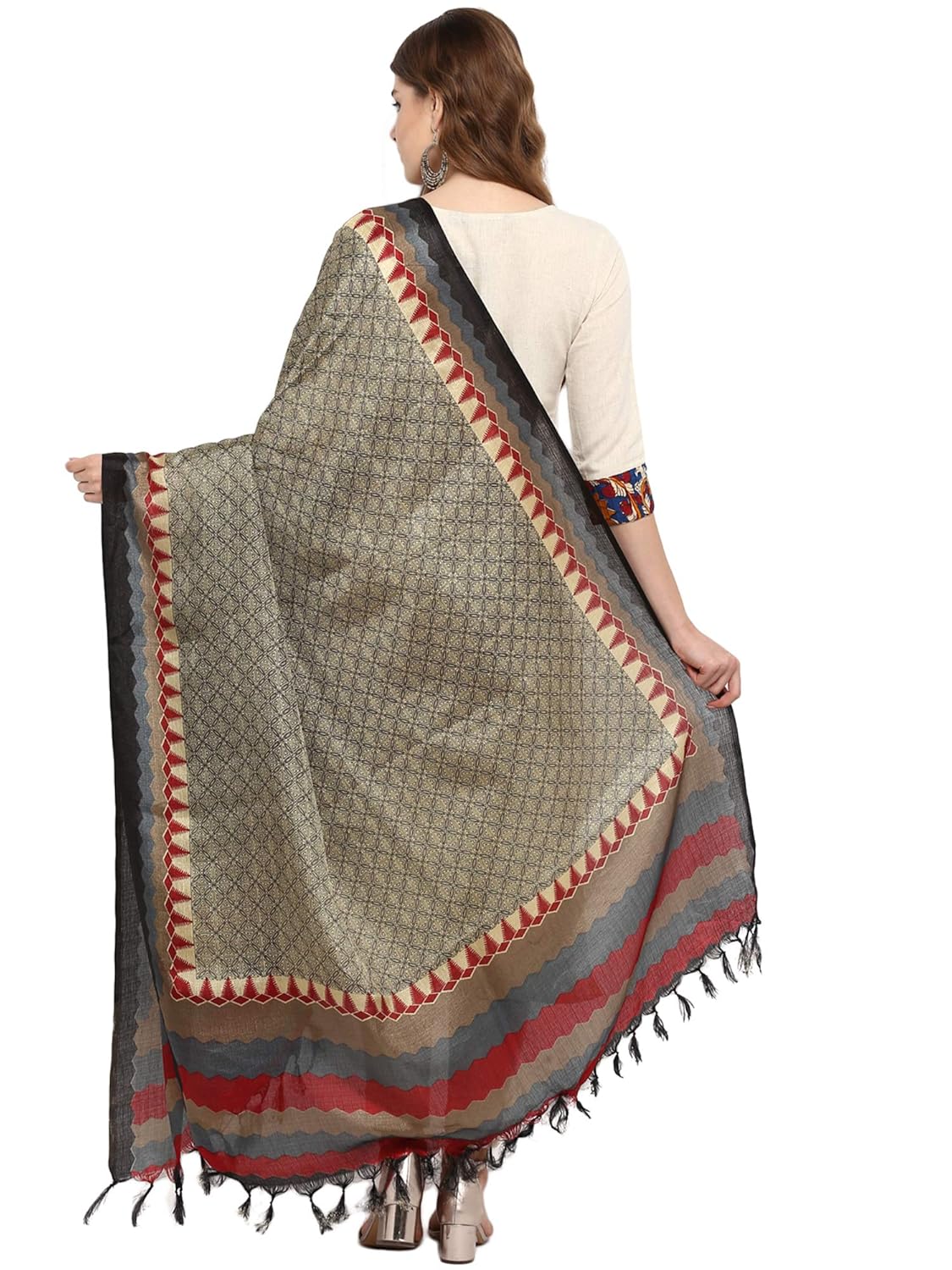 applecreation women's khadi silk dupatts with jhallar (freesize_multi-coloured_khdpt105a)