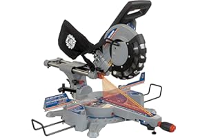 King Canada 8385N 10-Inch Dual Bevel Sliding Compound Miter Saw with Twin Laser, Grey