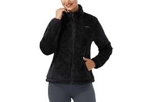 Pioneer Camp Women's Fuzzy Fleece Jacket Lightweight Full Zip Up Warm Soft Fleece Coat for Spring Fall Winter