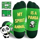 HAPPYPOP Funny Socks for Men Women - Squirrel Giraffe Bear Panda Fox Moose Gifts for Teens