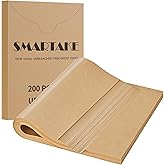 SMARTAKE 200 Pcs Parchment Paper Baking Sheets, 13x18 Inches Non-Stick Precut Baking Parchment, for Baking Grilling Steaming Bread Cup Cake Cookie and More (Unbleached)
