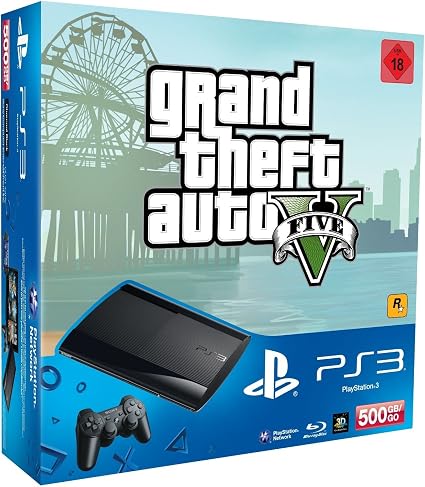 Sony Playstation 3 Slim 500gb Inkl Gta 5 Usk 18 Amazon Co Uk