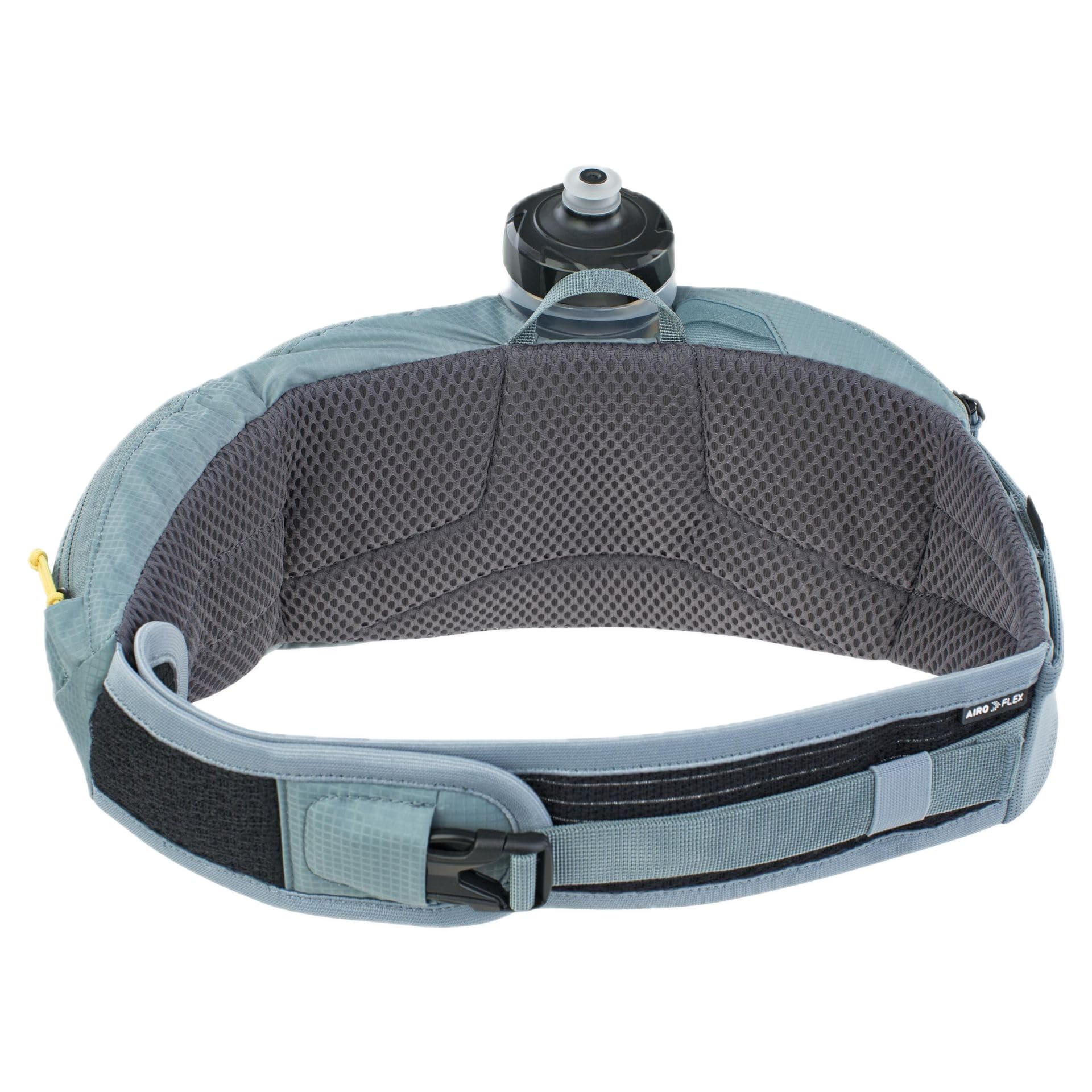 EVOC Hip Pouch PRO Hip Bag Hip Pouch for Bike Tours & Trails (1.5l Capacity, incl. 550 ml Drink Bottle, AIR PAD System, 2 Hip Belt Pockets), Steel Grey