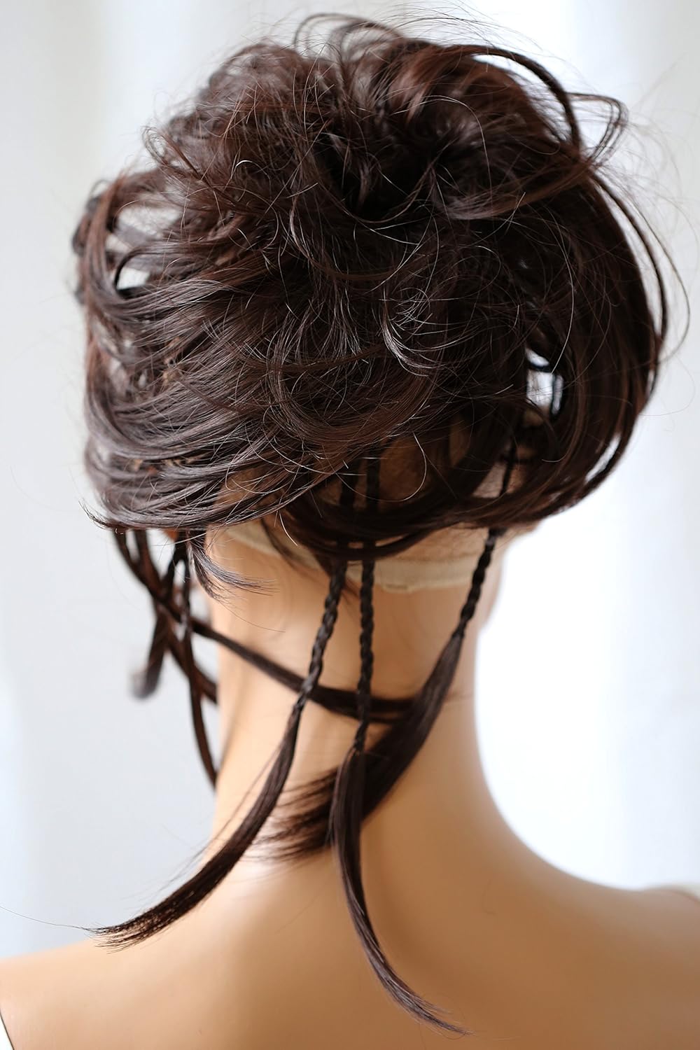 CAISHA XXL Scrunchie Messy Bun Hairpiece Braided Updo Slightly Wavy Voluminous Chocolate Brown G2D - Image 3