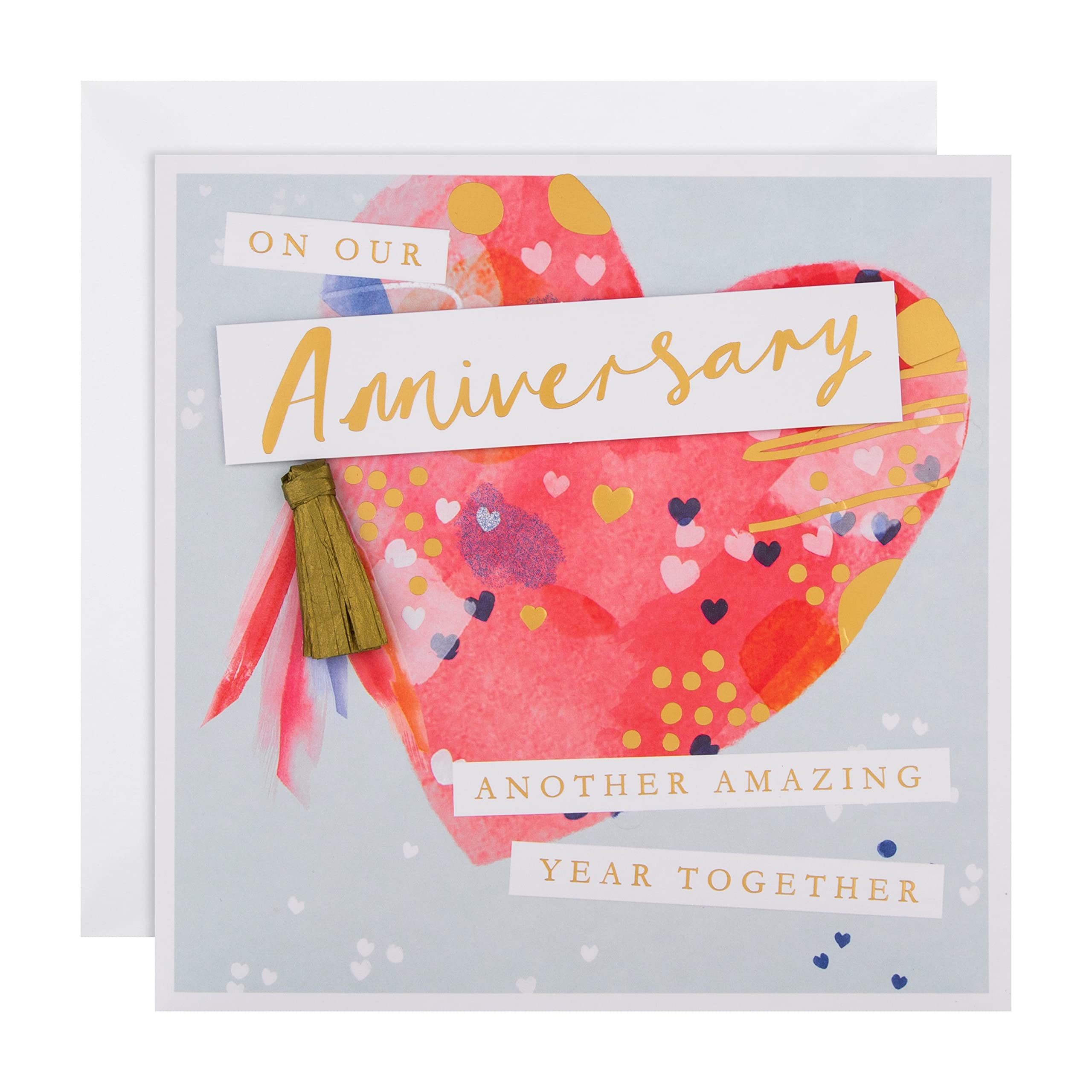 Hallmark Our Anniversary Card - Contemporary Embellished Heart Design
