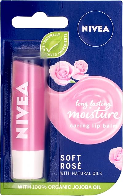 Nivea Soft Rose Lip Balm 5g Jojoba Oil Peach Aroma Long Lasting Moisture Tint