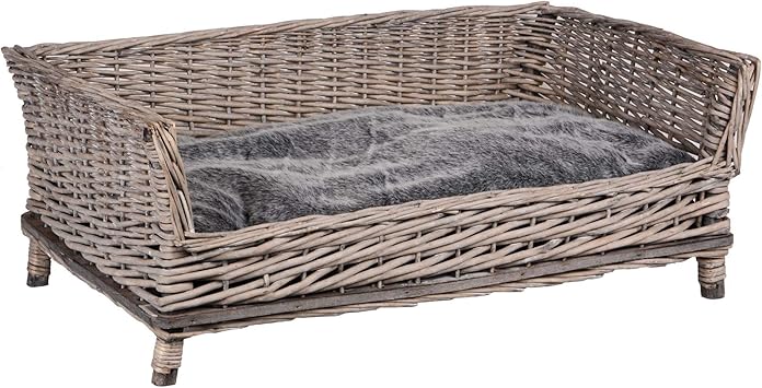 Grey rattan dog bed Clearance