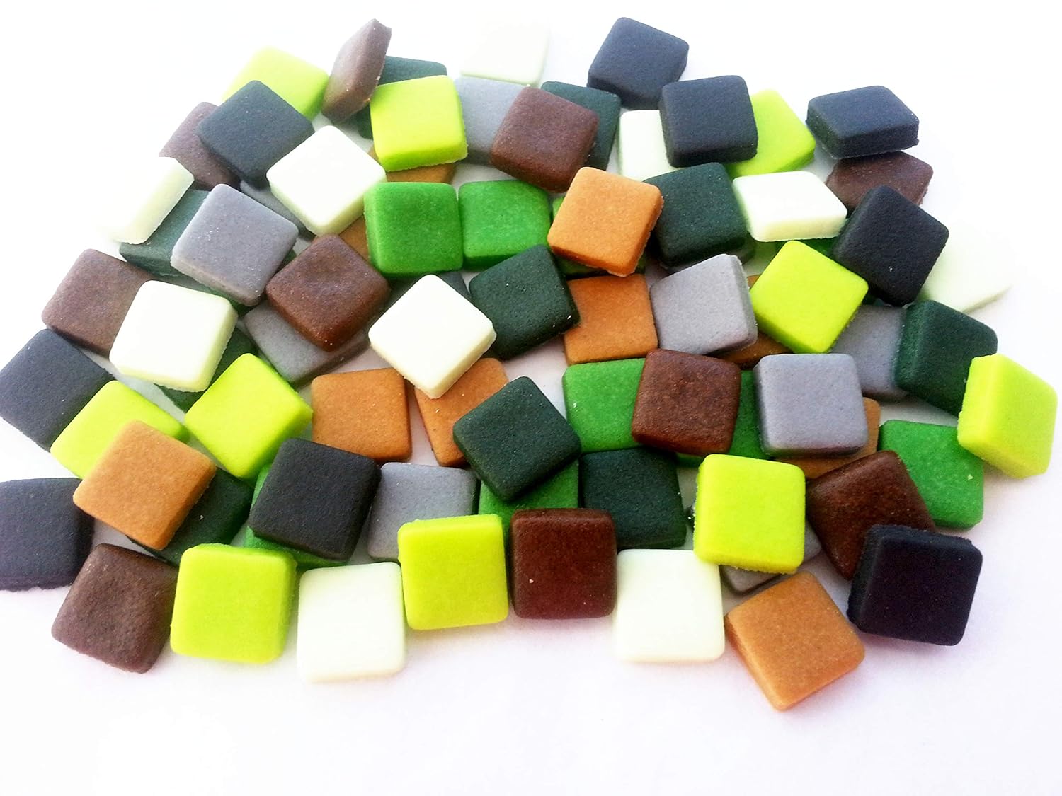 80 X 1cm Squares Pixel Style Miner Party Edible Sugar Cake