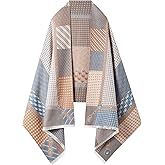 fanvita Shawl Wraps for Women Reversible Pashmina Scarf Boho Blanket Cape Open Front Cardigan Shawl Wedding Holiday Gift