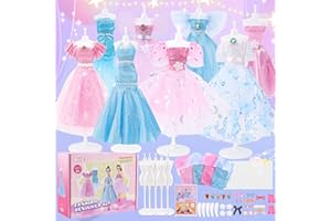 AHCo. Fashion Designer Kit with 5 Mannequins & 2 Models, Arts and Crafts Kit for Girls, Sewing Kit for Kid Ages 8-12, Girls Gift Age 6 7 8 9 10 11 12