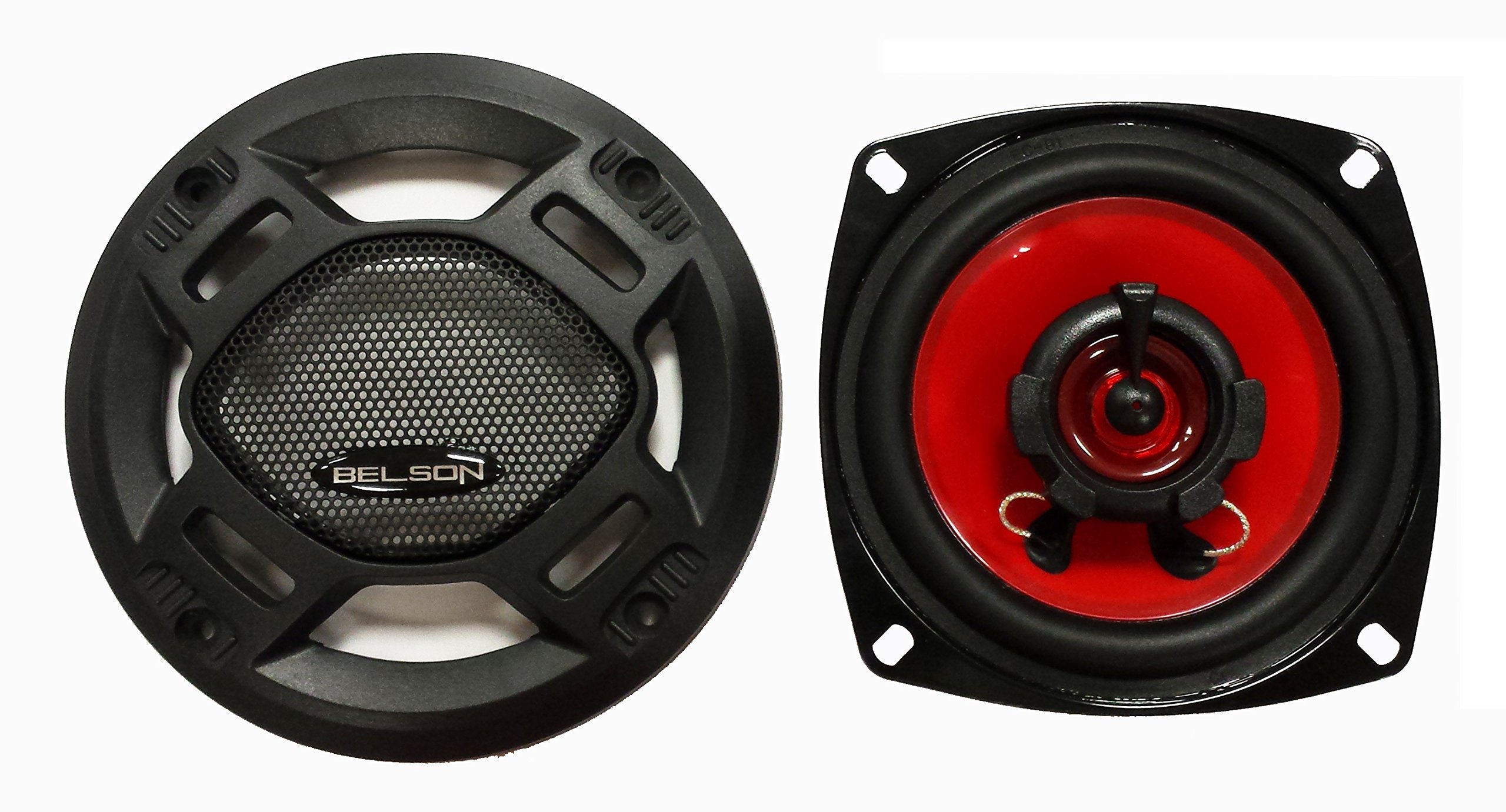 Belson BSS-425FB 4-Inch Coaxial Speaker Set, 2-Way 80 W, Black