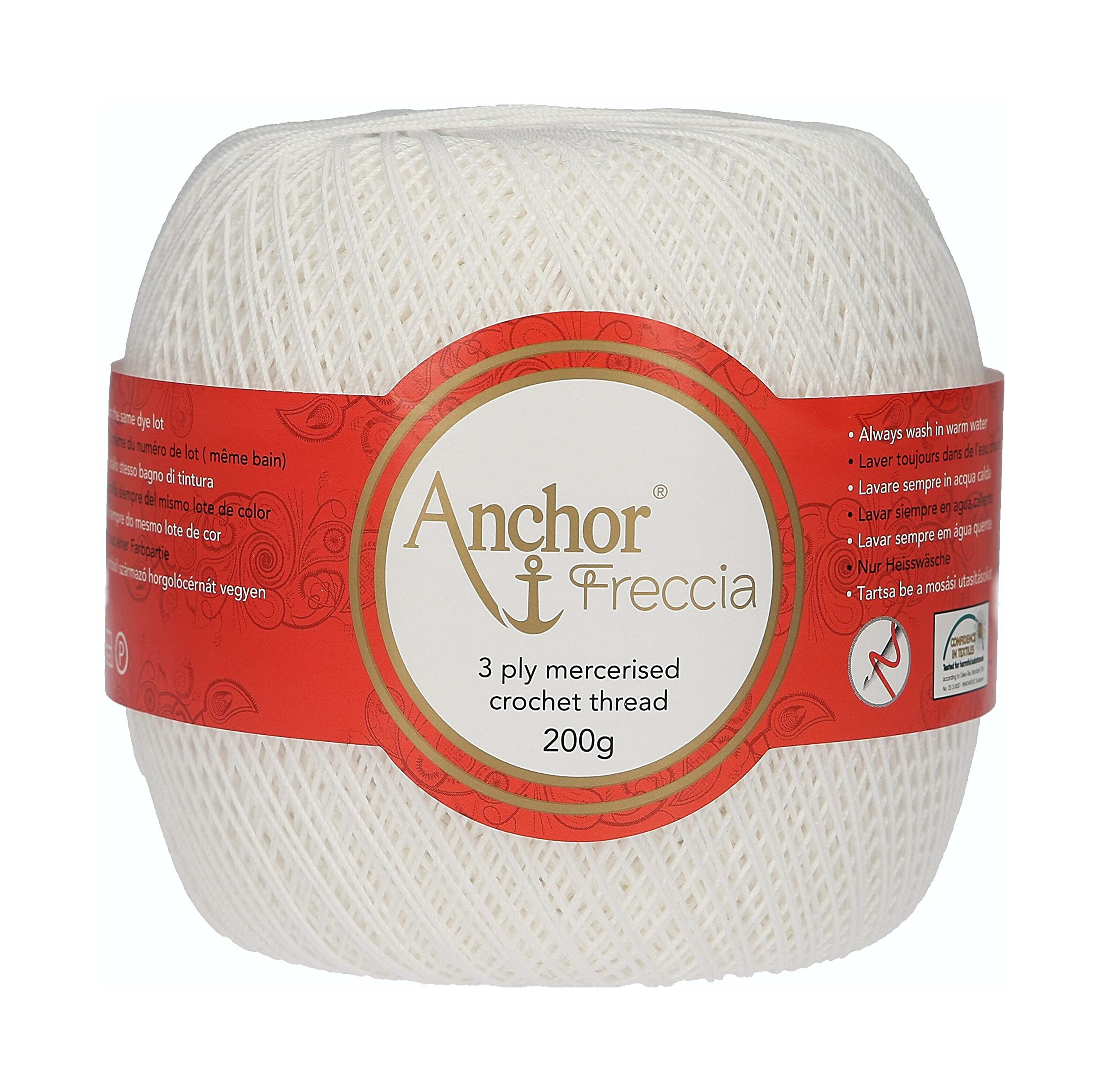 ANCHOR Freccia, Thickness: 6, Packaging: 200G, Running Length: 700M 7901 Crochet Threads