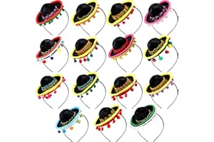 Swakuta 15 Pcs Fiesta Straw Sombrero Hat Cinco De Mayo Sombrero Fiesta Hat for Mexican Party Decor Luau Photo Prop
