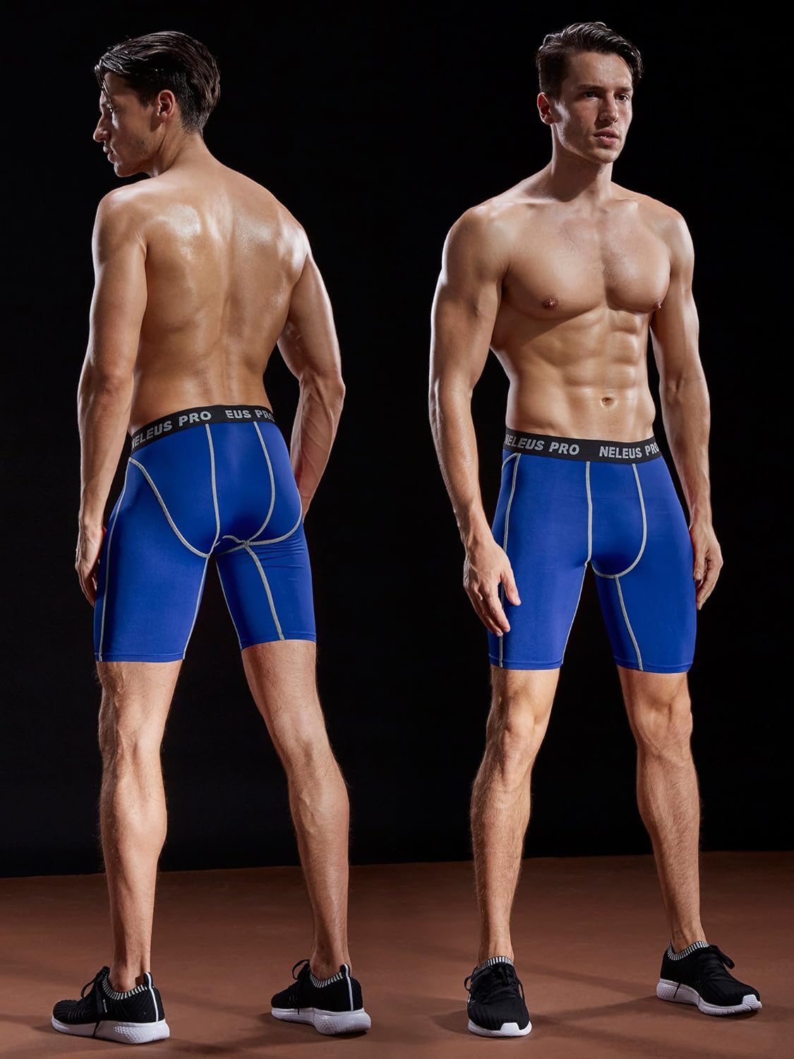 Neleus Men's 3 Pack Compression Short: Clothing
