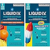 Liquid I.V. Hydration Multiplier Electrolyte Drink Mix for Accelerated Hydration Tropical Punch Firecracker with Vitamins B3,