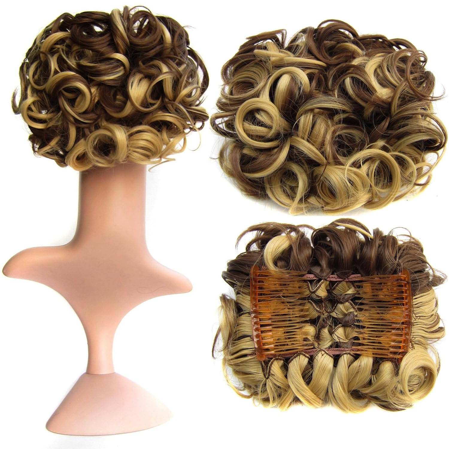 Buy Feshfen Short Messy Curly Hair Bun Piece Up Do Drawstring