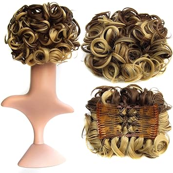 Buy Feshfen Short Messy Curly Hair Bun Piece Up Do Drawstring
