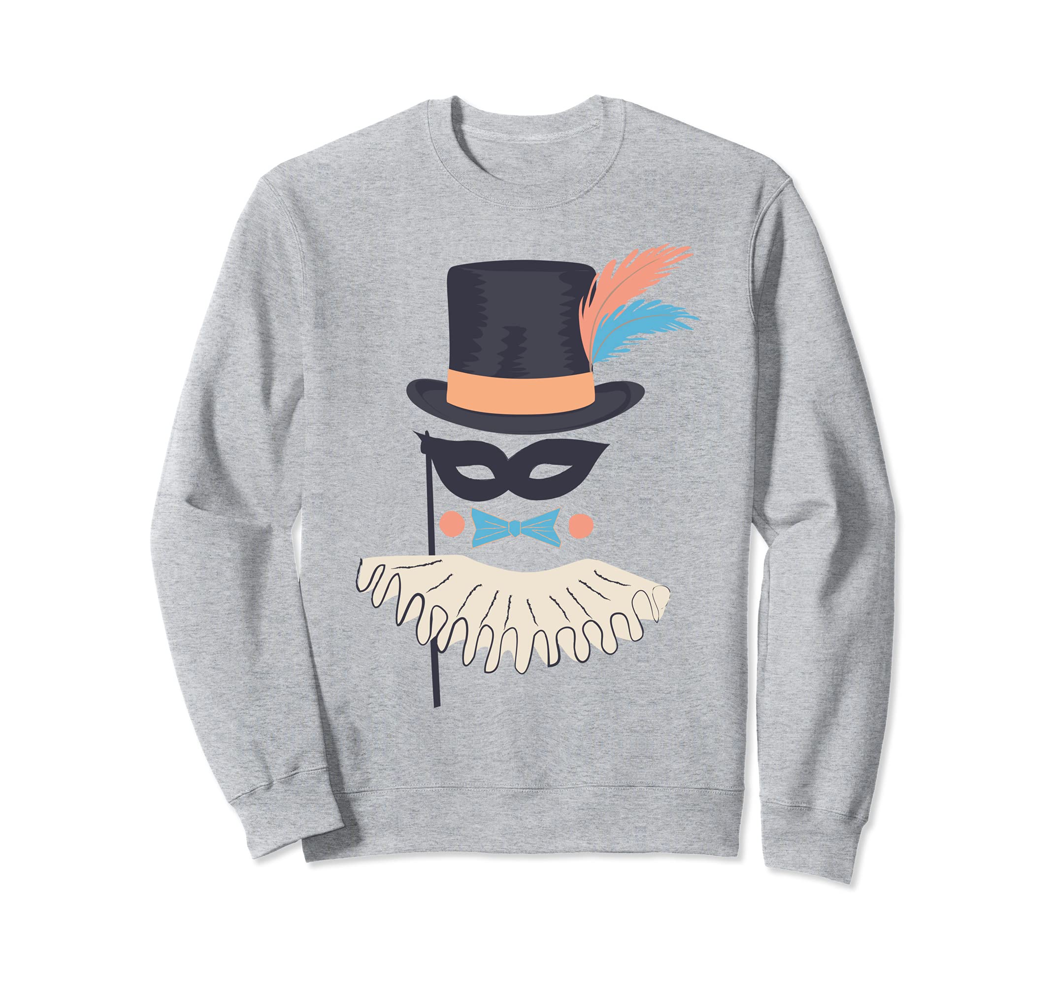 Circus Show Carnival Mask Top Hat Ruff Vintage Fancy-Ball Sweatshirt