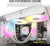 Corsair iCUE AF140 RGB Elite 140mm PWM Fan White Eight RGB LEDs AirGuide view 3