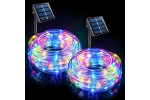 POTIVE 33 Ft 100 LED Trampoline Lights Solar Powered, 2 Pack Trampoline Accessories Solar Rope Lights, 8 Modes Solar Camping Lights Outdoor for Camp Tent Slid Ladder Christmas (Multicolor)