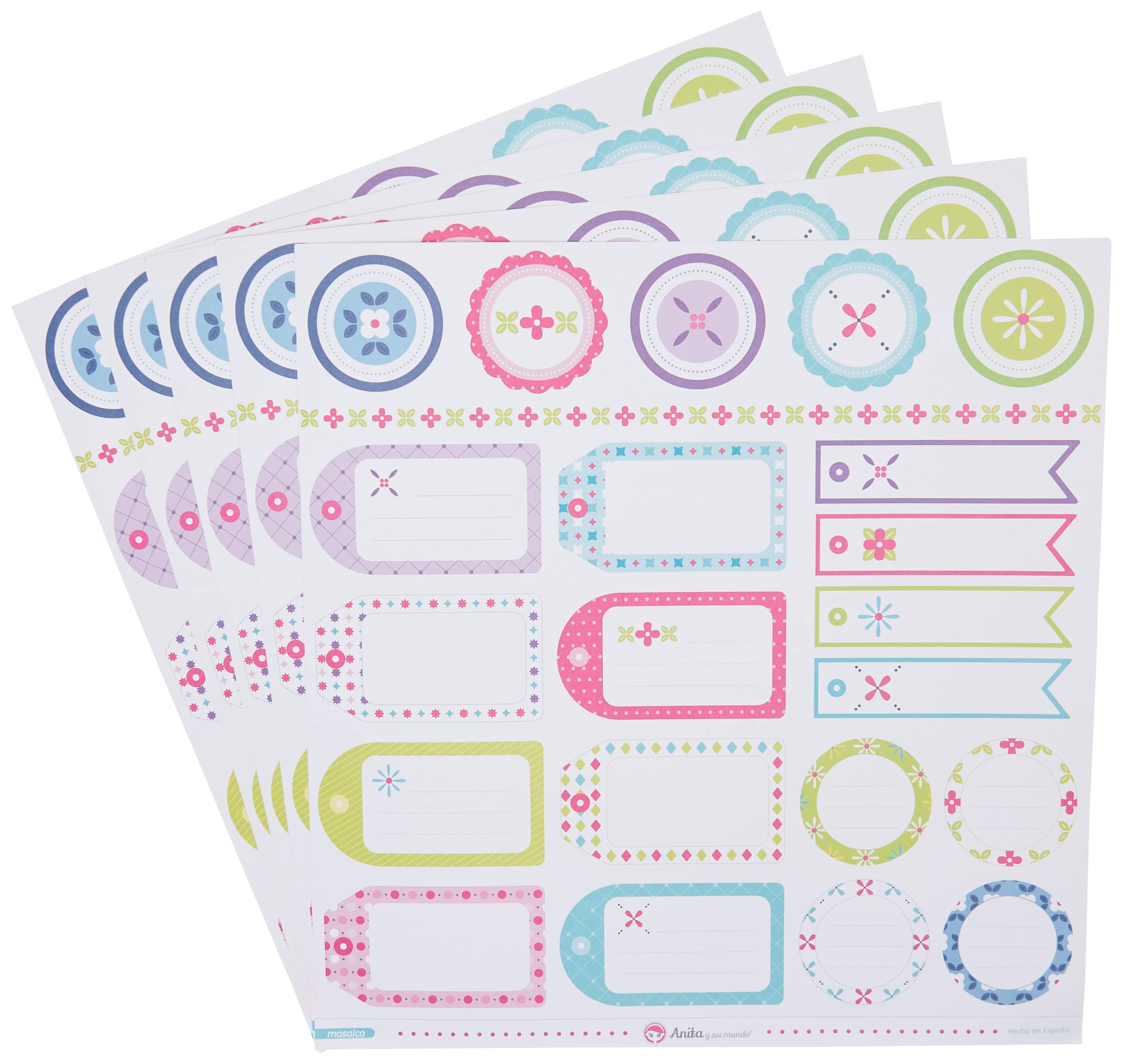 Anita and Su Mundo Mosaic Collection Scrapbooking Papers, Paper, Labels, 12" x 12"