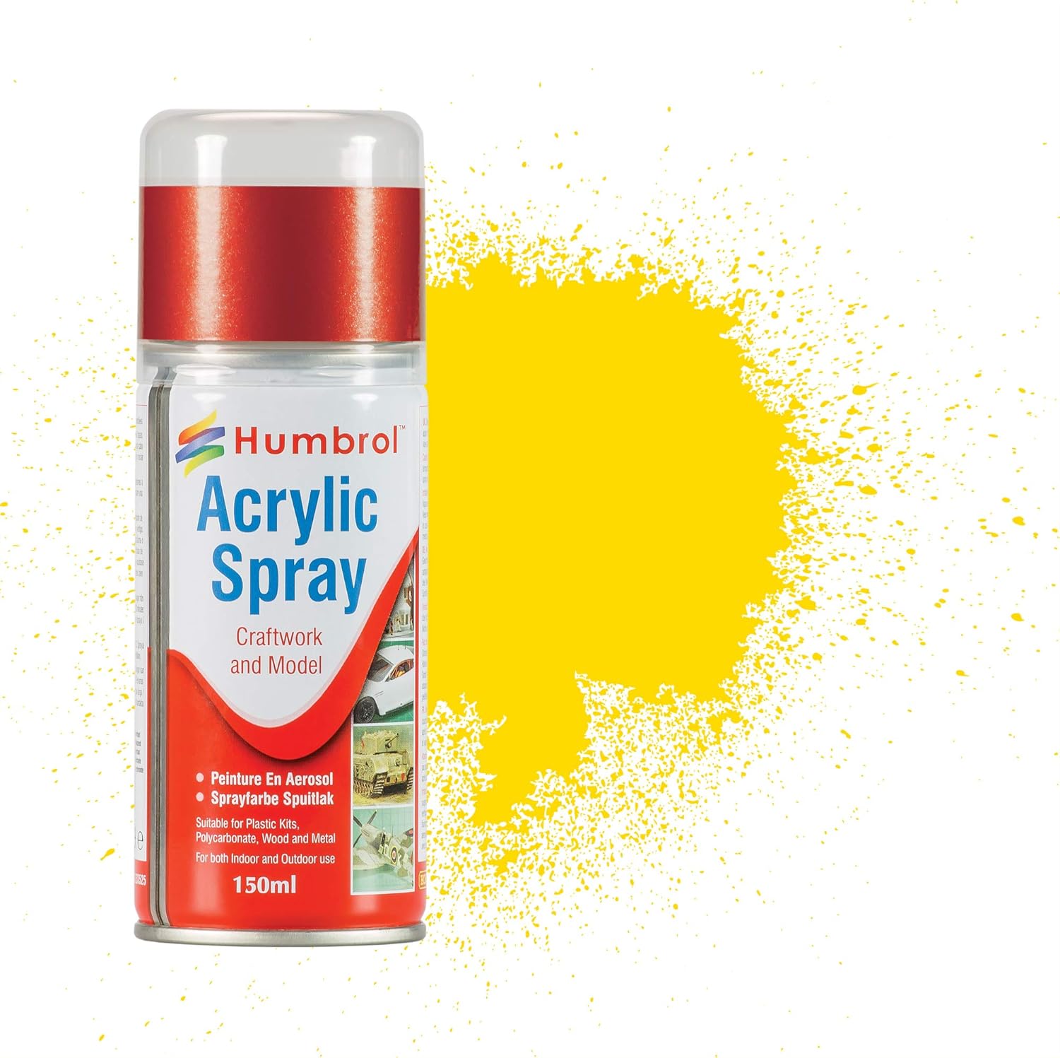 Humbrol AD6069 150ml Acrylic Spray Paint No. 69 Gloss (Yellow)