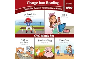 Charge into Reading Decodable Books (Stage 1.5): 5 CVC Decodable Readers to Help Kindergarten and First Grade Beginning Readers Learn to Read