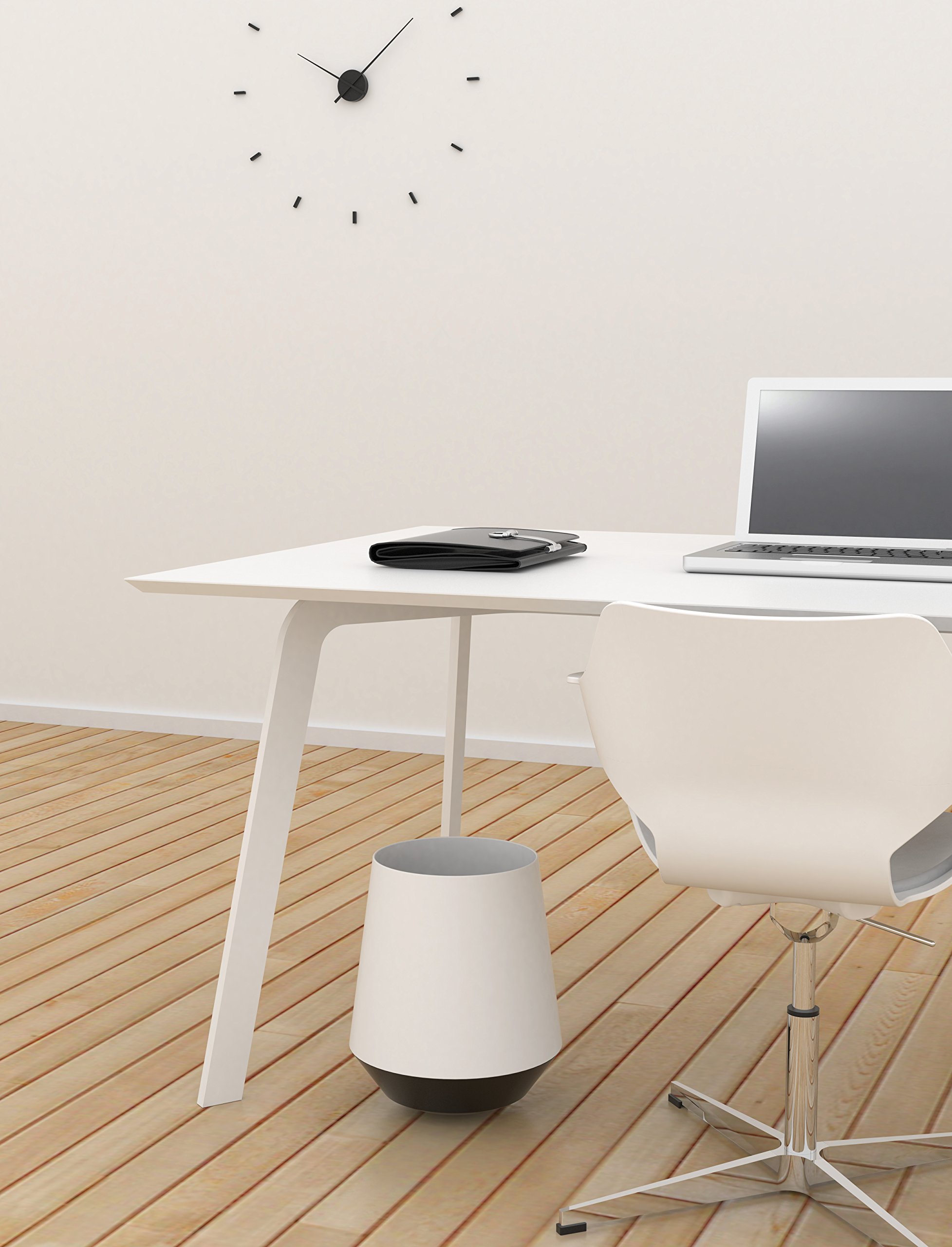 Papelera Oficina para Escritorio de 17 Litros, Papelera Balanceo con mucho juego ,Modelo Biel, Varios Colores, de la marca Made Design Barcelona Fabricada en España (Blanco)