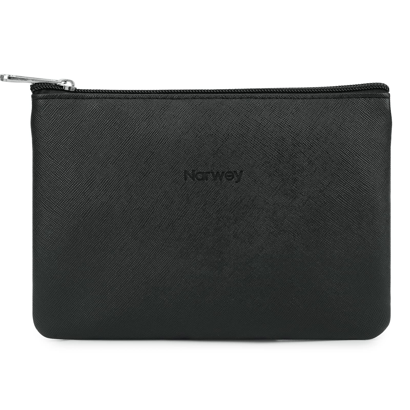 Photo 1 of Narwey Small Makeup Bag for Purse Vegan Leather Travel Makeup Pouch Mini Cosmetic Bag Zipper Pouch for Women (Black)