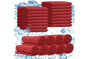 PJPSAA 24 Pack Cooling Towels Bulk for Neck and Face 40"x12" Ice Cooling Sweat Rags Microfiber Soft Breathable Soft Chilly To