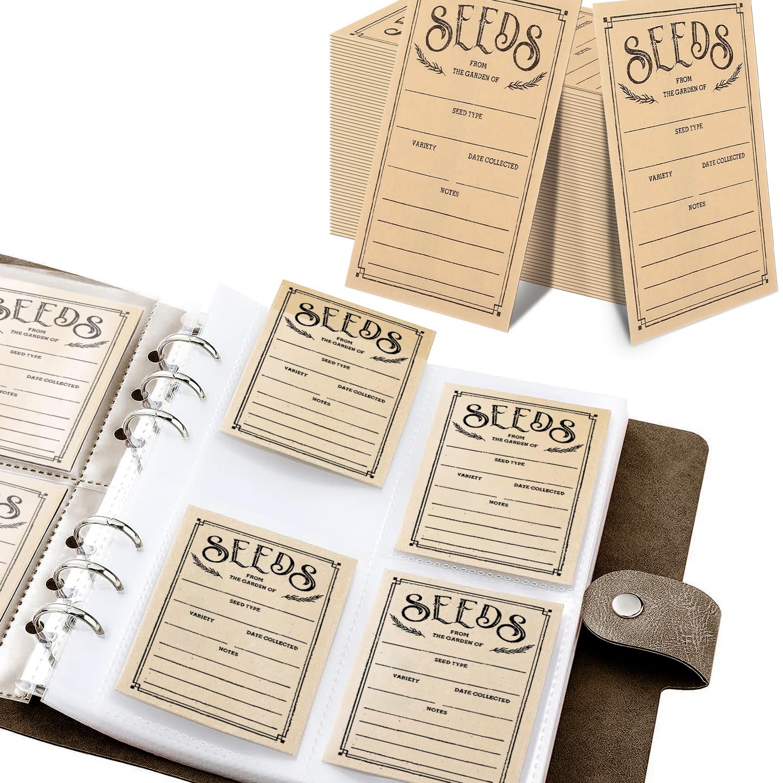 100Pcs Seed Storage Envelopes, Self Sealing Seed Storage Organizers for Garden,Seed Saving Envelopes, Storage Box,Collection Binder, and Organization.Ideal Seed Saver Packets for Every Gardener(Brown)