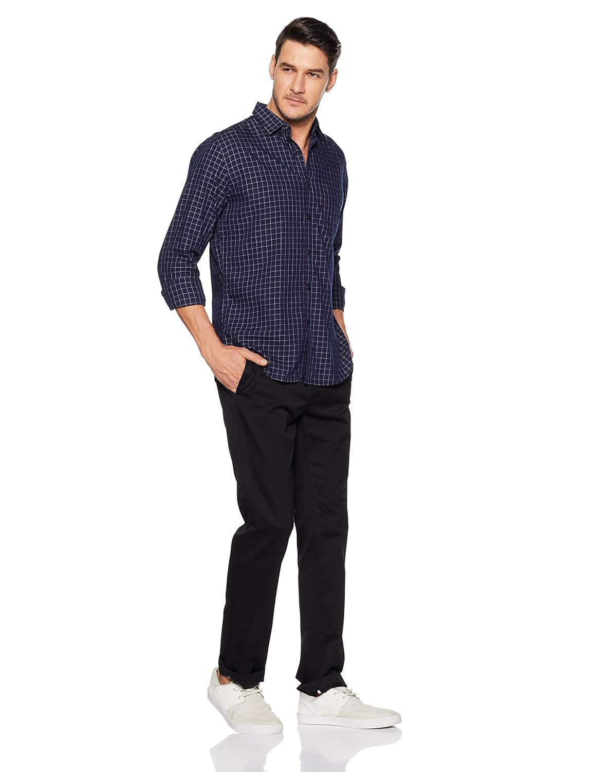 van heusen sport men's plain slim fit cotton casual shirt