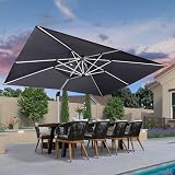 Purple Leaf 3x4m Cantilever Parasol Grey UV50+ Wind Tilt 360° Crank view 2