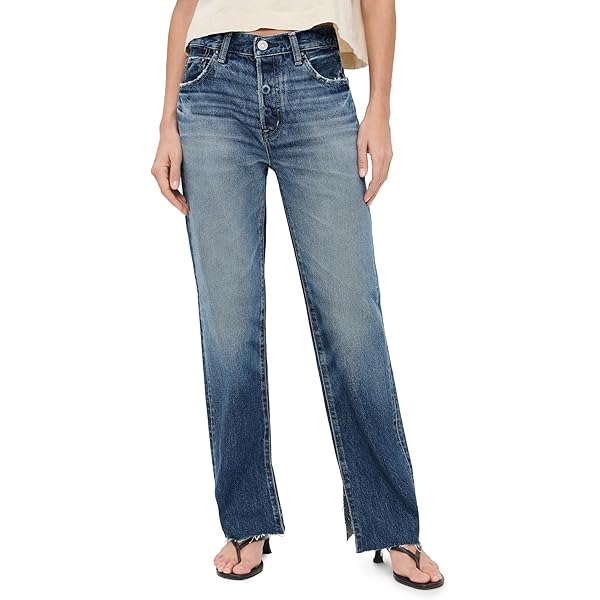 MOUSSY VINTAGE Women's MV Welaka Wide Straight Jeans, Dark