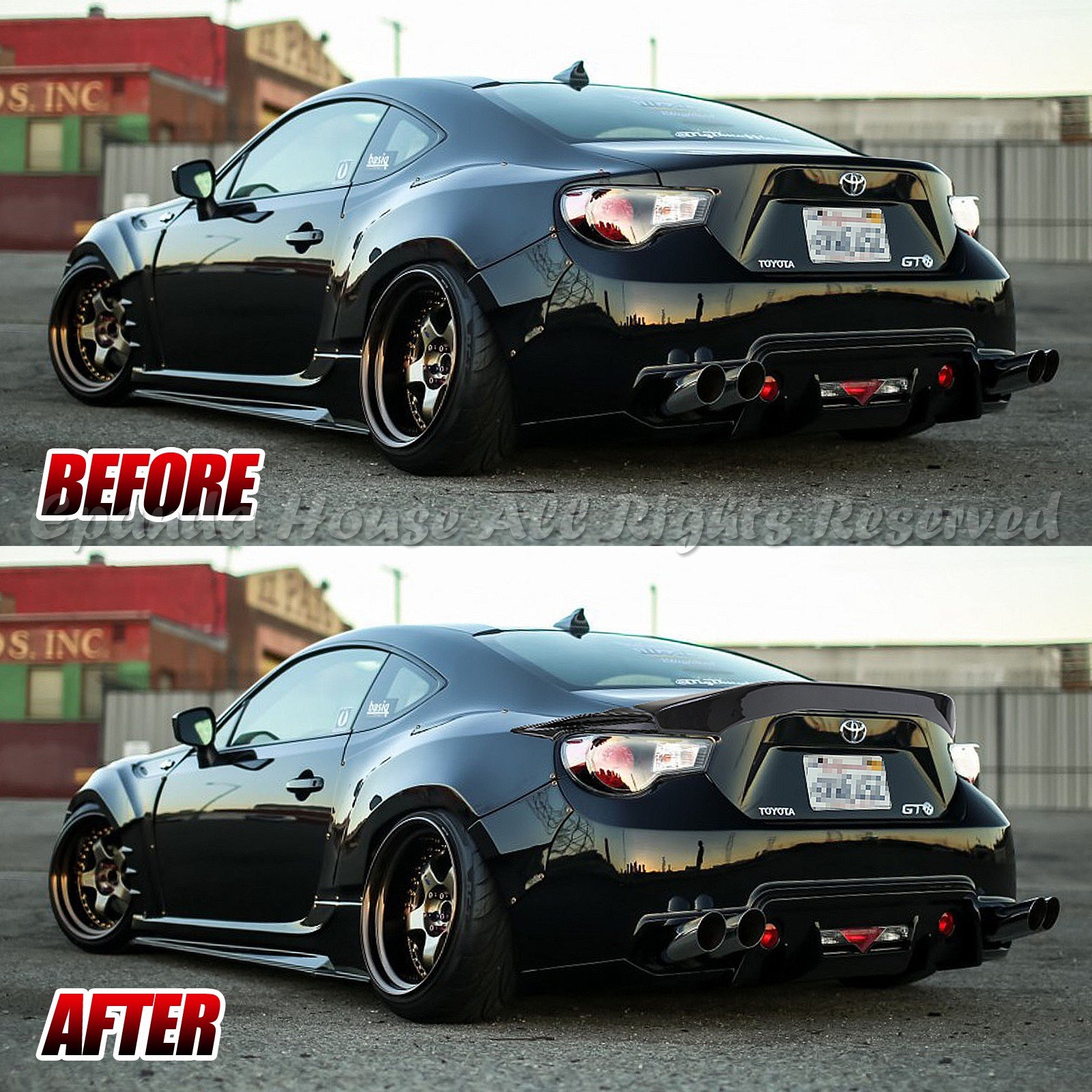 EpandaHouse Compatible with 1317 FRS/86/BRZ TRD Style 3Pc Carbon Fiber Ducktail Rear Trunk