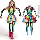 Spooktacular Creations Halloween Kids Skeleton Costume, Funky Punky Bone Skeleton Deluxe Costume, Halloween Girls Outfit