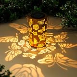 TickTime Rose Butterfly Solar Lanterns Hanging Outdoor Garden Decor
