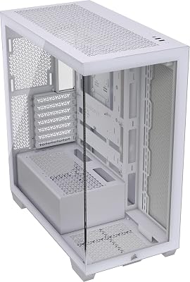 3500X Mid-Tower ATX Case per PC - Vetro Temperato Panoramico - Compatibile con Scheda Madre a Connessione Inversa - Nessuna Ventola Inclusa - Bianco