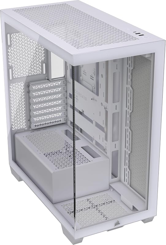 Caixa de PC ATX de meia-torre 3500X - Vidro Panorâmico Temperado - Ligação Reversa Compatível com Motherboard - Sem ventoinhas incluídas - Branco