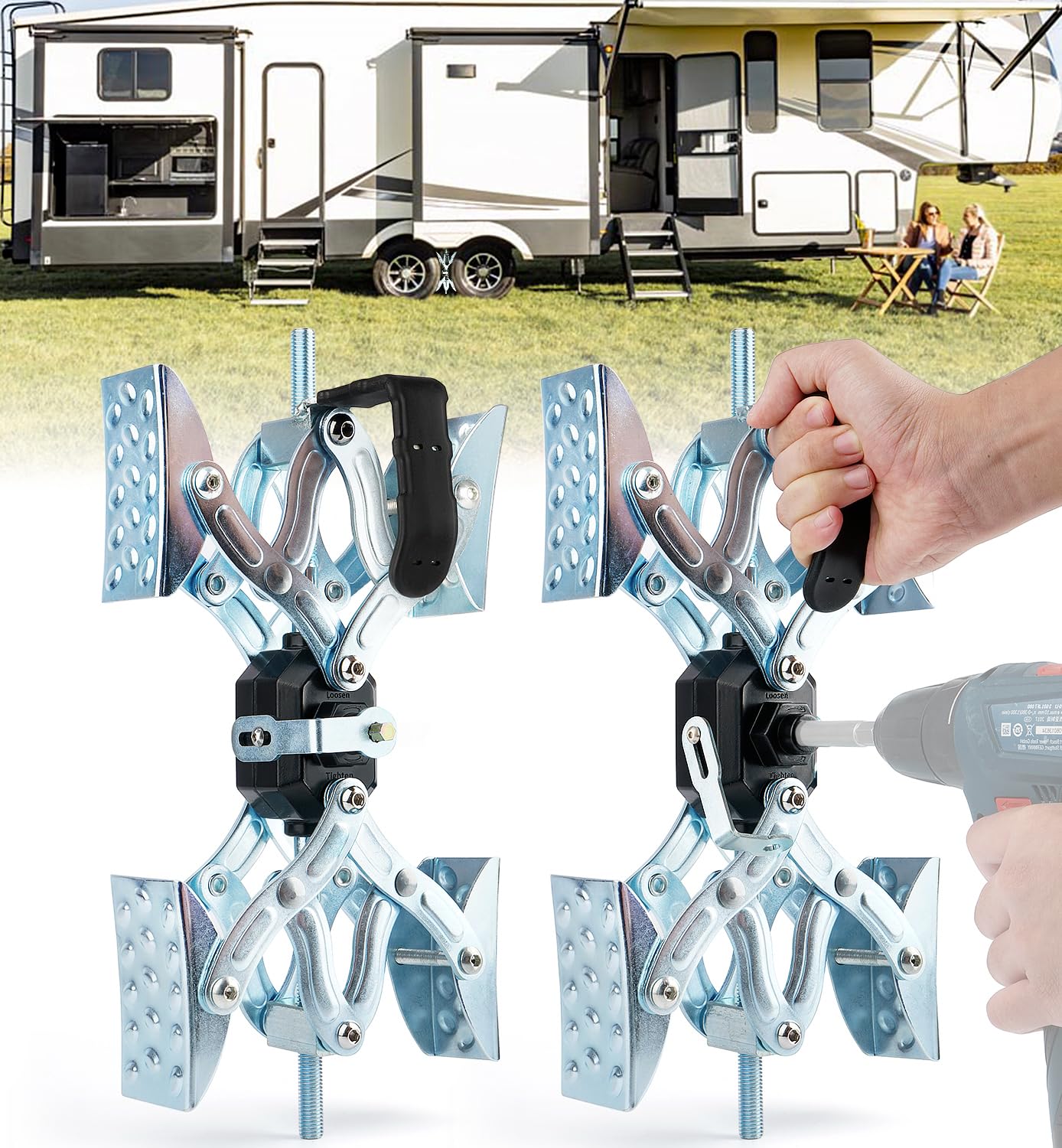 Mua Heavy Duty XShaped RV Stabilizers Wheel Chock Allow Drill Adjust