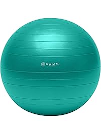 Gaiam Total Body Balance Ball Kit - Includes Anti-Burst Stability Exercise Yoga Ball, Air Pump, Workout Program