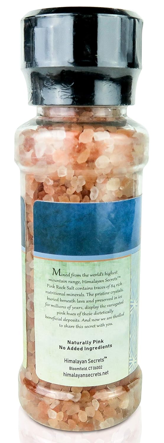Natural Pink Himalayan Cooking Salt in Refillable Grinder - 8 oz Healthy Unrefined Coarse Salt Packed with Minerals - Kosher Certified : Grocery & Gourmet Food