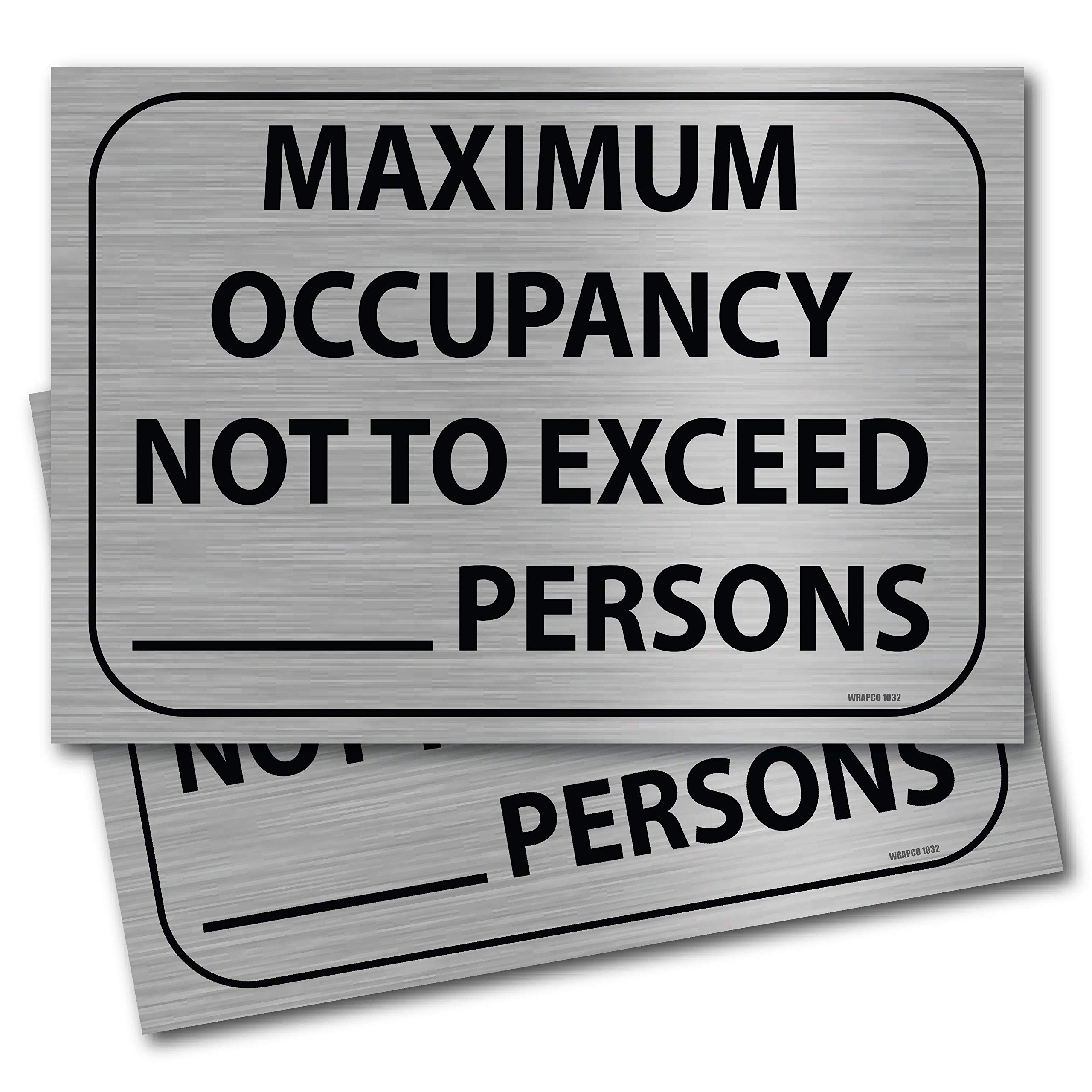 Photo 1 of (2 pack) Maximum Occupancy Sign 7" x 10" Self Adhesive Vinyl Stickers Decal Restaurant or Business
