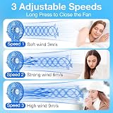 VersionTech Mini Handheld Fan Foldable Portable USB Rechargeable Blue view 4